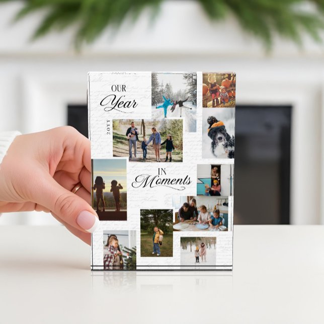 Year in Moments Photo Gallery Collage Keepsake Block (Year in Moments Photo Gallery Collage Keepsake)