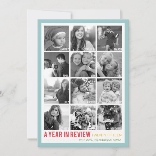 Year in Review 12 Photo Collage Holiday Photocard