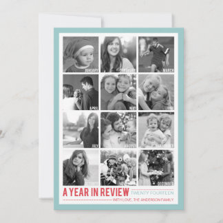 Year in Review 12 Photo Collage Holiday Photocard