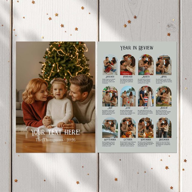 Year in Review 12 Photo Family Holiday Card (Year in Review 12 Photo Family Holiday Card)