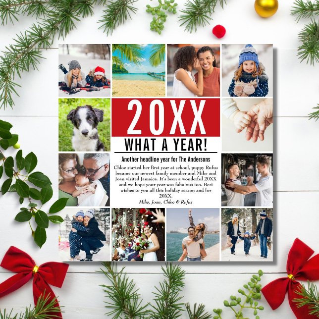Year In Review 12 Photo Family News What A Year Holiday Card (Creator Uploaded)