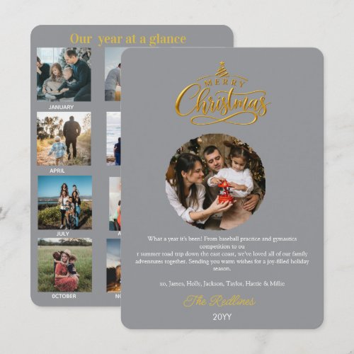Year in Review at a What a year Grey Holiday Card