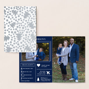 Year in Review Christmas Infographic Holiday Foil Card