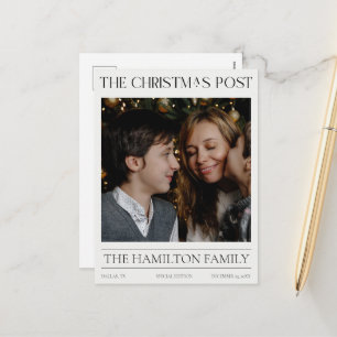 Year In Review Christmas Newspaper Photo Holiday Postcard