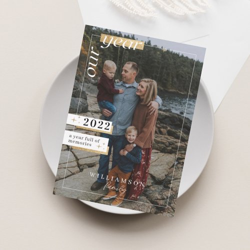 Year in Review Family Photos Year Full of Memories Holiday Card