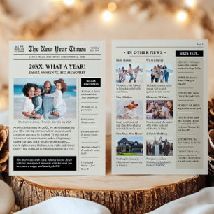 Year In Review Happy New Year Newspaper Holiday Card
