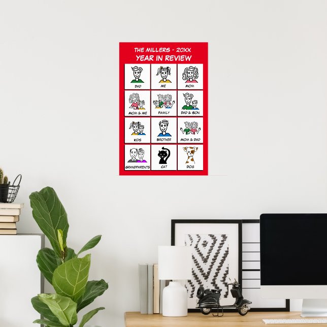 Year In Review Instant Photo Family Collage Poster (Home Office)