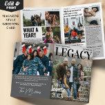 Year in Review Magazine Greeting Card Pics Collage<br><div class="desc">Celebrate your year in style with our Year in Review Magazine Greeting Card! This unique 4-page card features a stunning photo collage layout, perfect for showcasing your favorite moments from the past year. Ideal for holiday greetings and end-of-the-year reflections, this customizable card adds a personal touch to your celebrations. Create...</div>