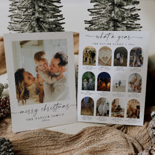 Year In Review Modern Family Photo Christmas Card