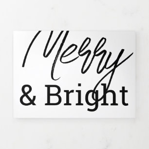 Year in Review Newspaper News Family Photos Tri-Fold Holiday Card