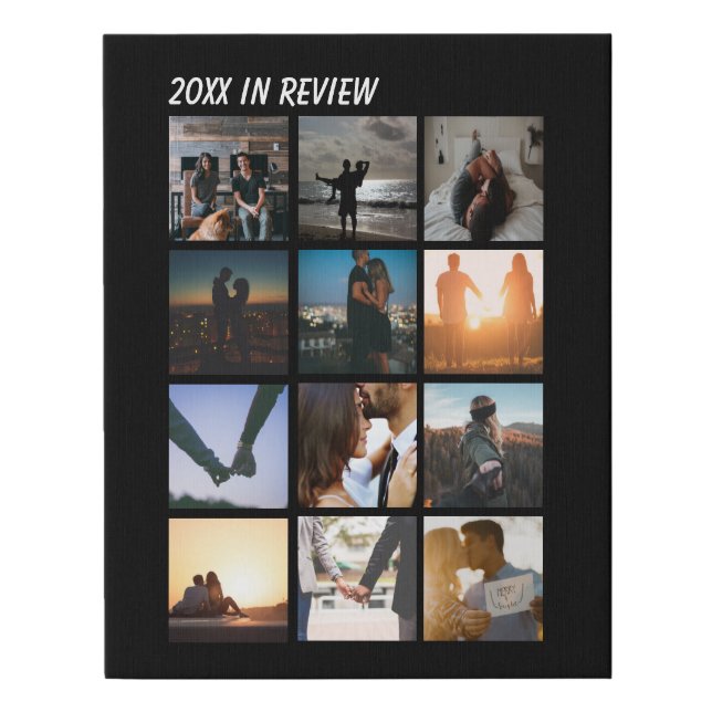 Year In Review Own One of a Kind 12 Photo Faux Canvas Print (Front)
