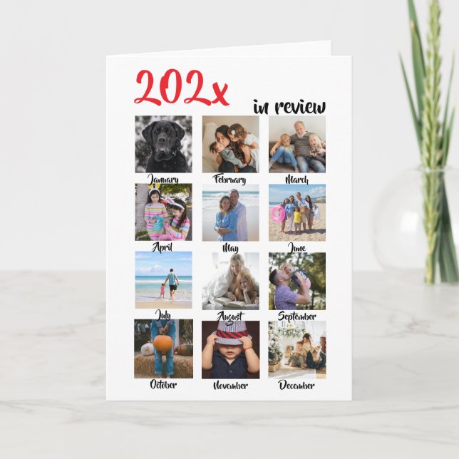 Year in Review Photo Christmas Personalized Holiday Card (Front)
