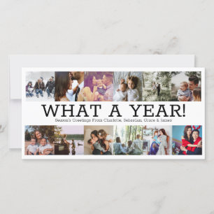 Year In Review Twelve Photo Personalized Christmas Holiday Card