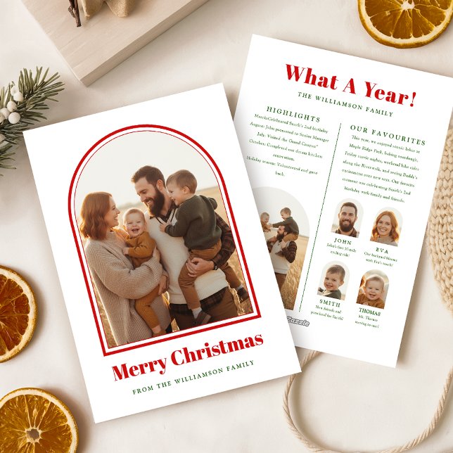 Year In Review What A Year Arch Photo Christmas Holiday Card (Creator Uploaded)