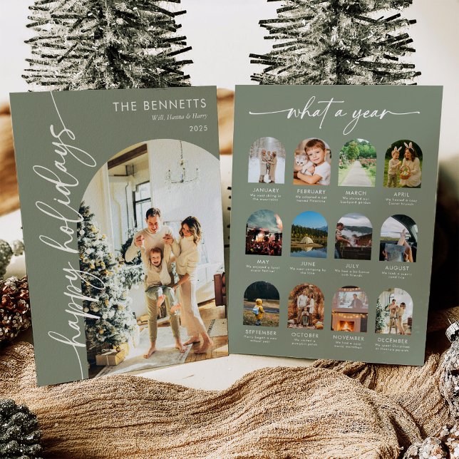 Year In Review What A Year Happy Holidays Photo Holiday Card (Creator Uploaded)