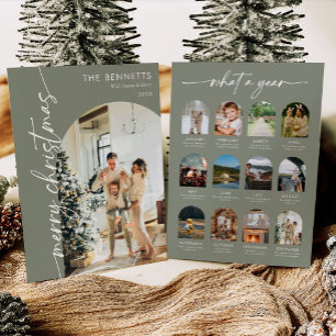 Year In Review What A Year Merry Christmas Photo Holiday Card