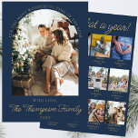 Year In Review What A Year Photo Christmas Collage Holiday Card<br><div class="desc">Capture the essence of your year with our Navy Blue and Gold Year In Review What A Year Photo Christmas Collage Holiday Card. This elegant holiday card features a sophisticated navy blue background accented with luxurious gold details, creating a stunning canvas for showcasing your favorite family moments. Designed as both...</div>