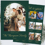 Year In Review What A Year Photo Christmas Collage Holiday Card<br><div class="desc">Celebrate the highlights of your year with our Emerald Green and Gold Year In Review What A Year Photo Christmas Collage Holiday Card. This elegant holiday card features a rich emerald green backdrop, accented by luxurious gold details that frame your favorite family moments in a stunning photo collage. Perfect as...</div>