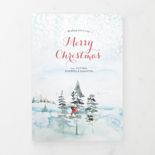 Year In Review Wintery Watercolor Christmas Card