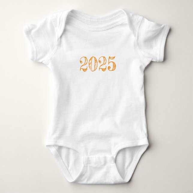 Year Modern Typography Birthday Age Shower Baby Bodysuit (Front)