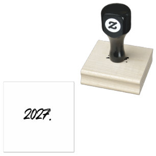 Year Of 2027 Paint Ink Brush Typography Rubber Stamp