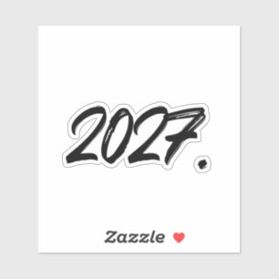 Year Of 2027 Paint Ink Brush Typography Sticker