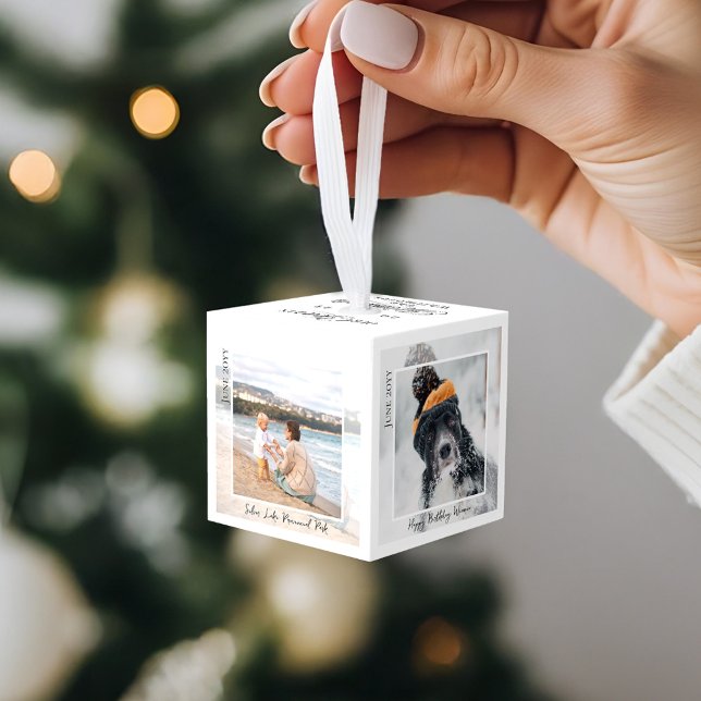 Year of Moments Family Photo Memory Keepsake Cube Ornament (Year of Moments Family Photo Memory Keepsake Cube Ornament)