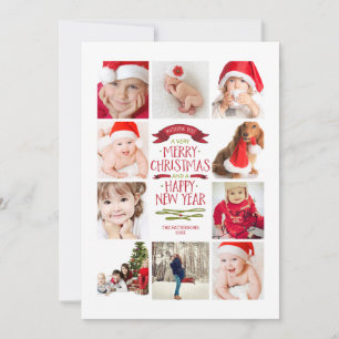 Year of Photos Merry Christmas Photo Collage Holiday Card