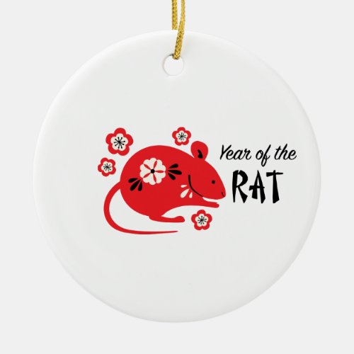 Year Of Rat Ceramic Ornament