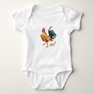 Year of Rooster, Chinese Character, Baby Bodysuit
