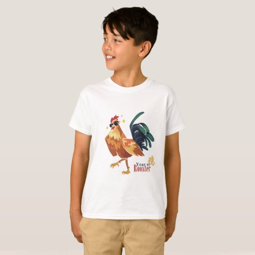 Year of Rooster Chinese Character Kids T_Shirt