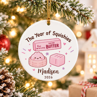 Year of Squishies Kids Christmas Ceramic Ornament