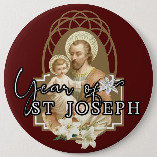 Year of St. Joseph Catholic Commemoration Button (Front)