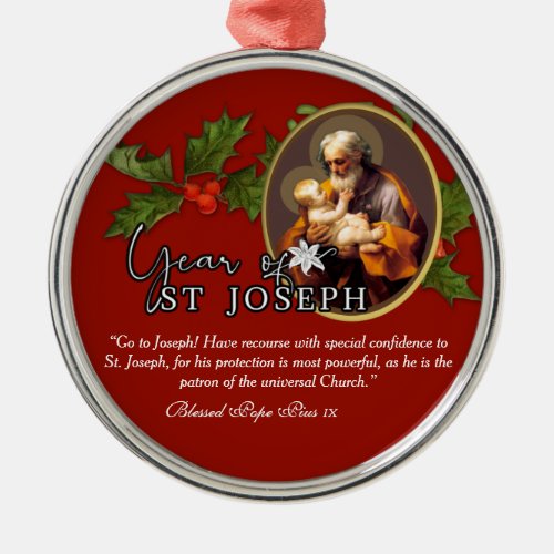 Year of St Joseph Catholic Religious Prayer Metal Ornament