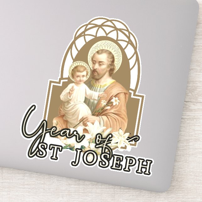 Year of St. Joseph Child Jesus Catholic Prayer Sticker (Detail)