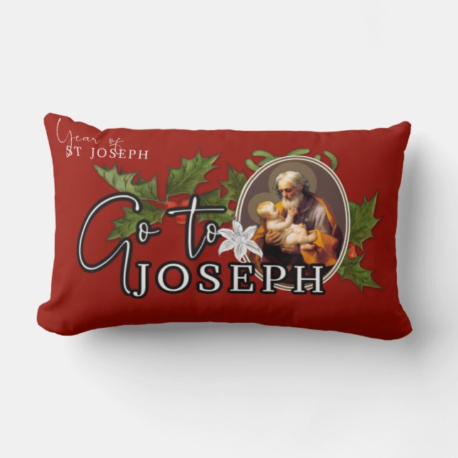 Year of St. Joseph Christmas Pope Pius IX Lumbar Pillow (Front)