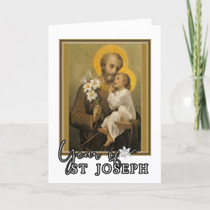 Year of St. Joseph Jesus Catholic Religious Holiday Card