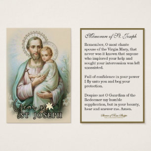 Year of St. Joseph Memorare Prayer Catholic