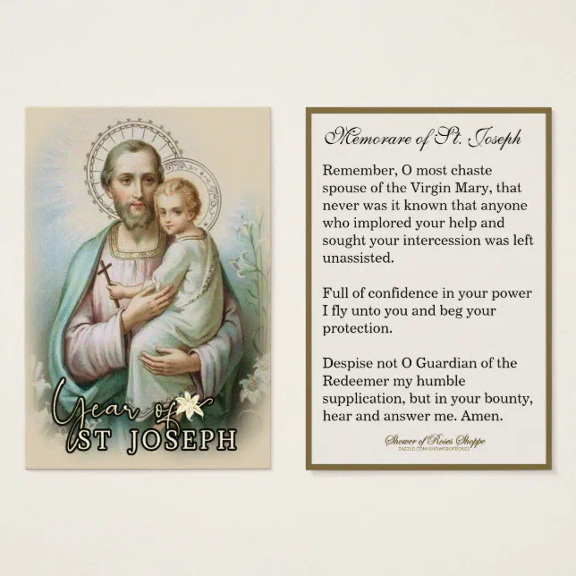 Year of St. Joseph Memorare Prayer Catholic | Zazzle