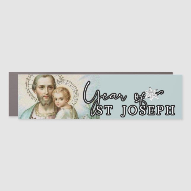Year of St. Joseph Religious Catholic St. Joseph Car Magnet (Front)