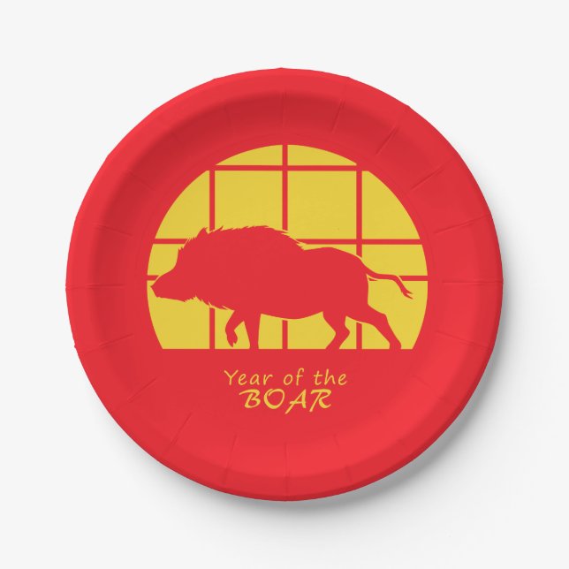 Year of the Boar Paper Plates (Front)