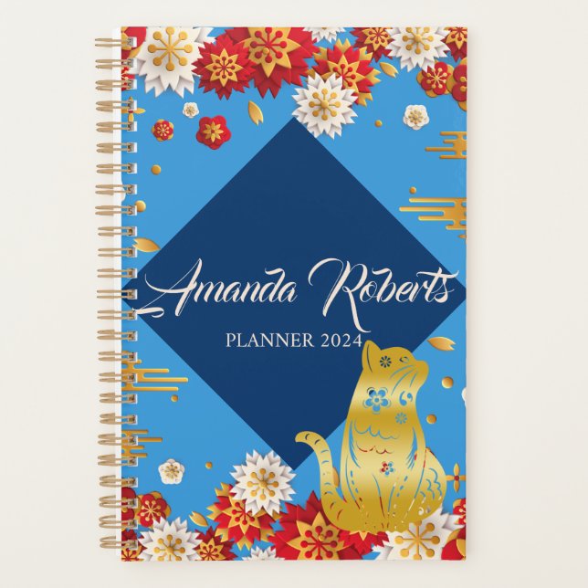 Year Of The Cat 2024 Flowers Planner (Front)