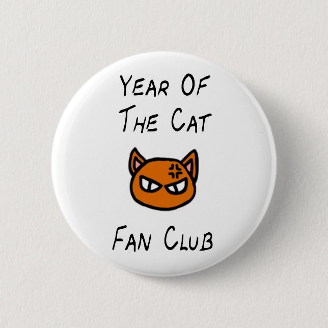 Year Of The Cat Fan Club Button (Front)