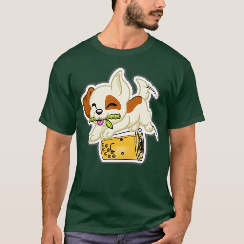 Year of the Dog Puppy Kawaii Bubble Boba Tea T_Shirt