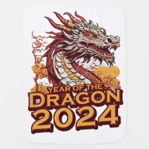 Year of the dragon 2024 Baby Blankets, Dragon Blanket