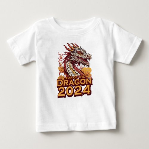Year of the dragon 2024 baby white Shirts Dragon Baby T_Shirt