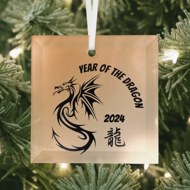 Year of the Dragon 2024 Beveled Glass Ornament