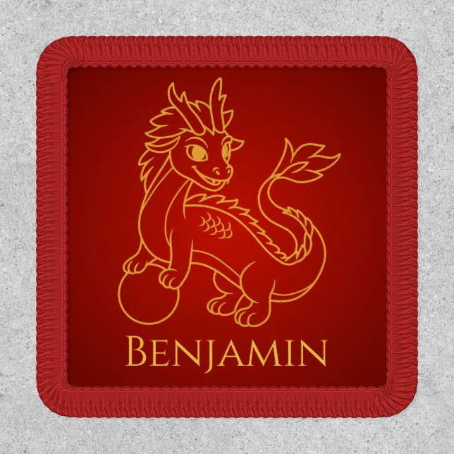 Year of the Dragon 2024 Chinese Zodiac Custom Name Patch (Front)