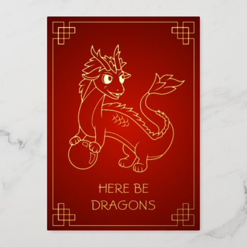 Year of the Dragon 2024 Chinese Zodiac Foil Holiday Card