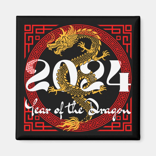Year of the Dragon 2024 Chinese zodiac Magnet (Front)